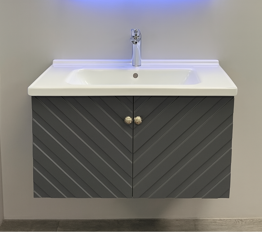Perla grey wall hung vanity set 800MM X 500MM