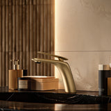 Sculptor Basin Mixer tap brushed brass gold