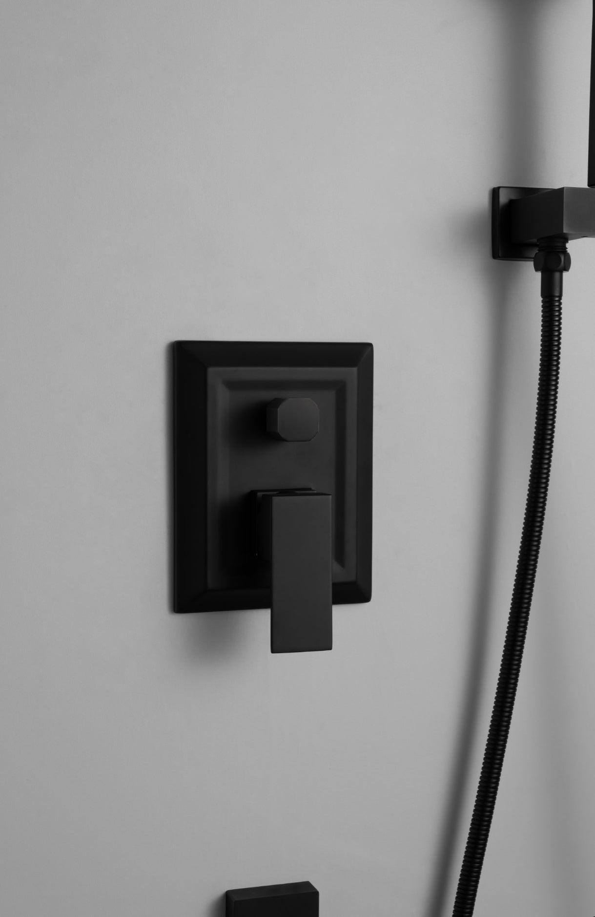 Storm concealed brass matte black shower mixer
