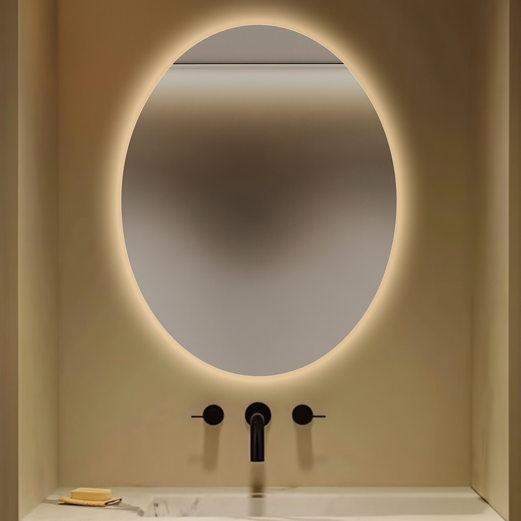 OVAL LED 800MM X 600MM / ANTI-FOG / MOTION SENSOR MIRROR