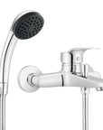 Linear polished chrome shower mixer