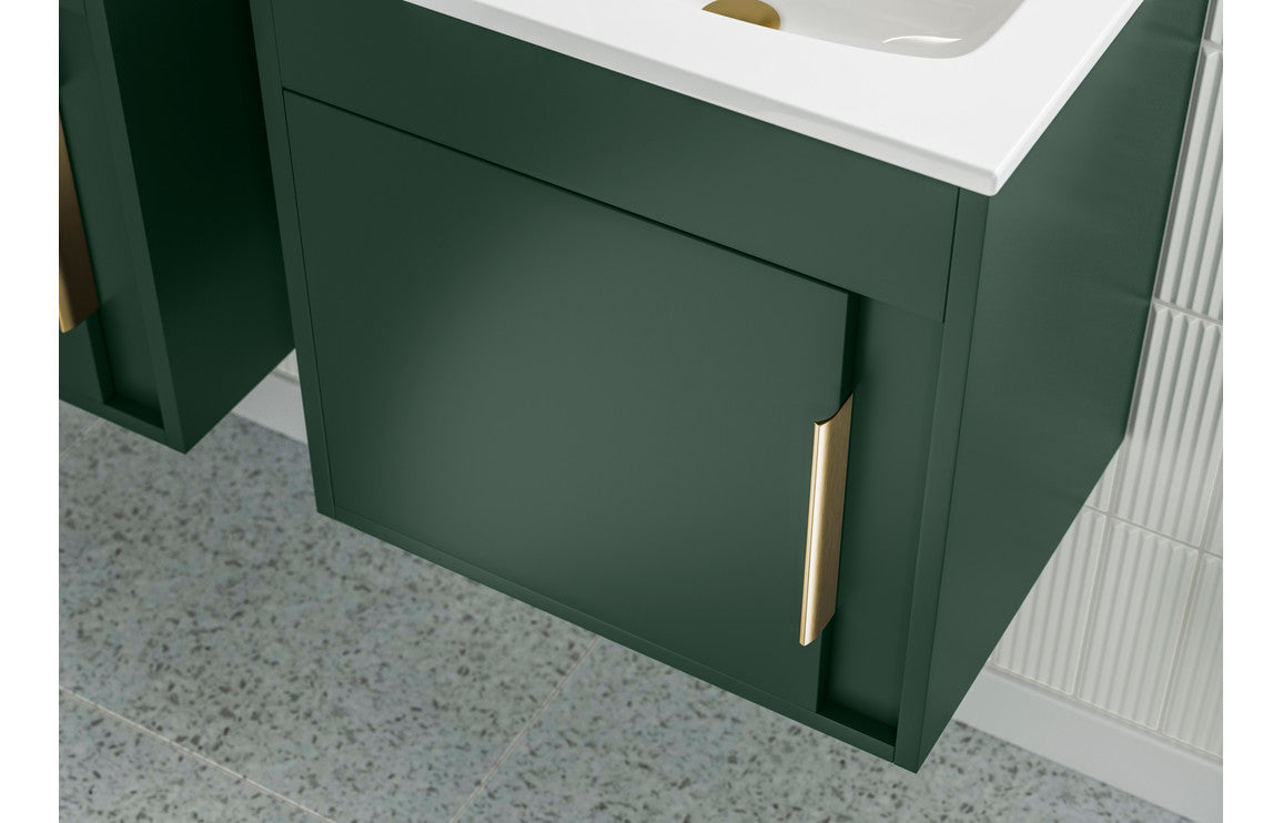 Elements 510mm x 390mm Wall Hung vanity cabinet unit - Matt Conifer Green