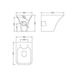 nuie lux Embleton Rimless Wall Hung Pan
