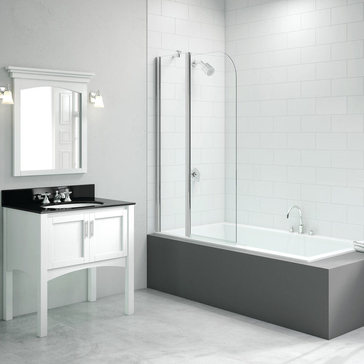 Merlyn 900x1500mm 2-Panel Curved Folding Bath Screen (6mm)