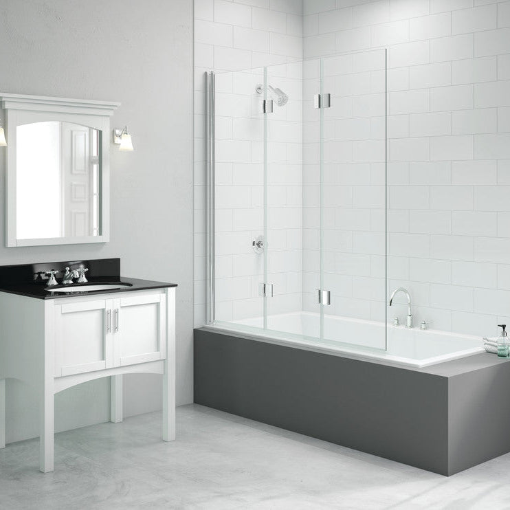 Merlyn 1400x1500mm 3-Panel Folding Hinged Bath Screen (8mm)