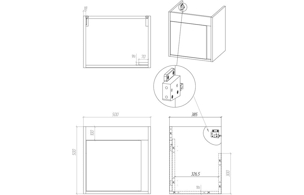 Elements 510mm x 390mm Wall Hung vanity unit - Matt Indigo Blue
