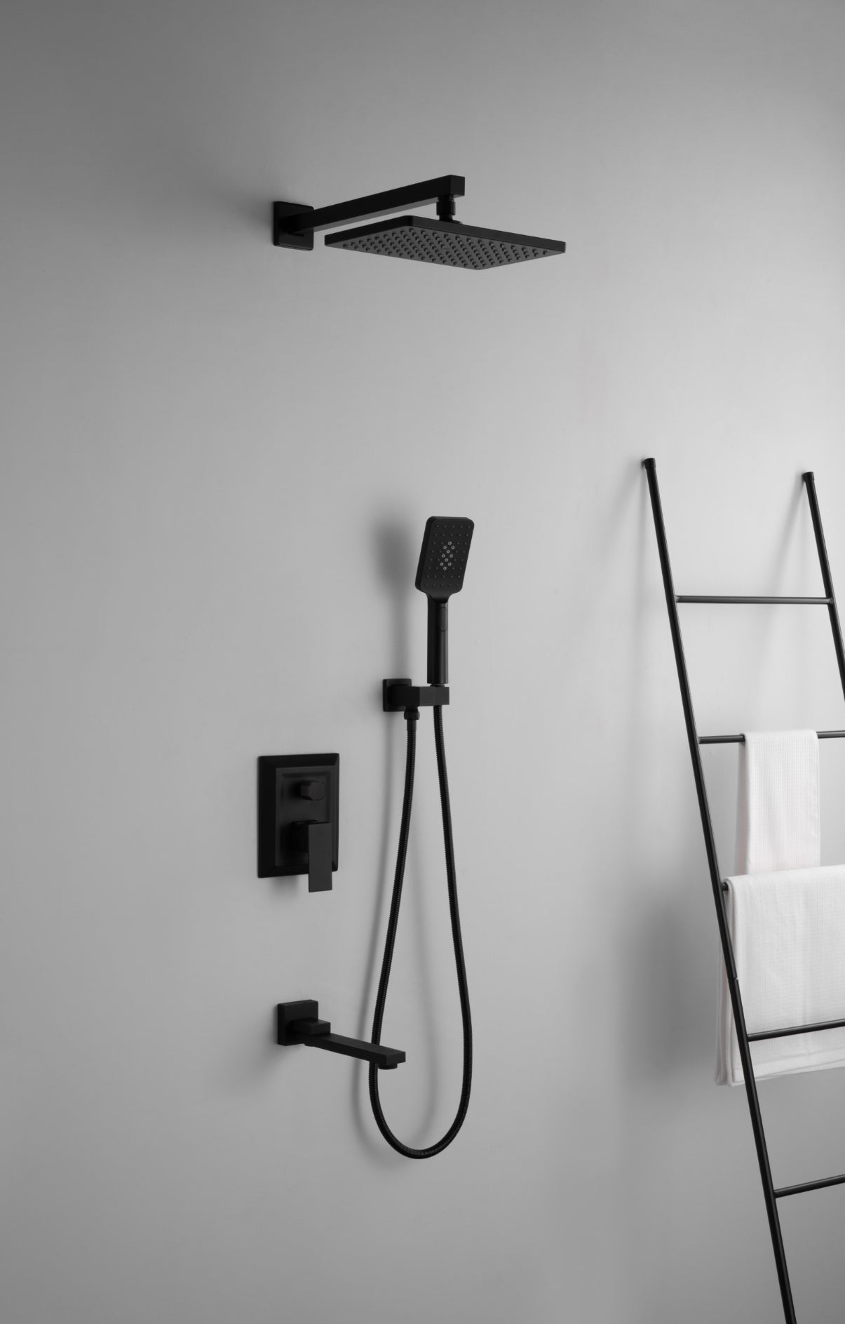 Storm concealed brass matte black shower mixer
