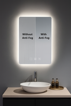 VERTICAL HALOGLOW LED ANTI FOG MOTION SENSOR MIRROR 400MM X 700MM