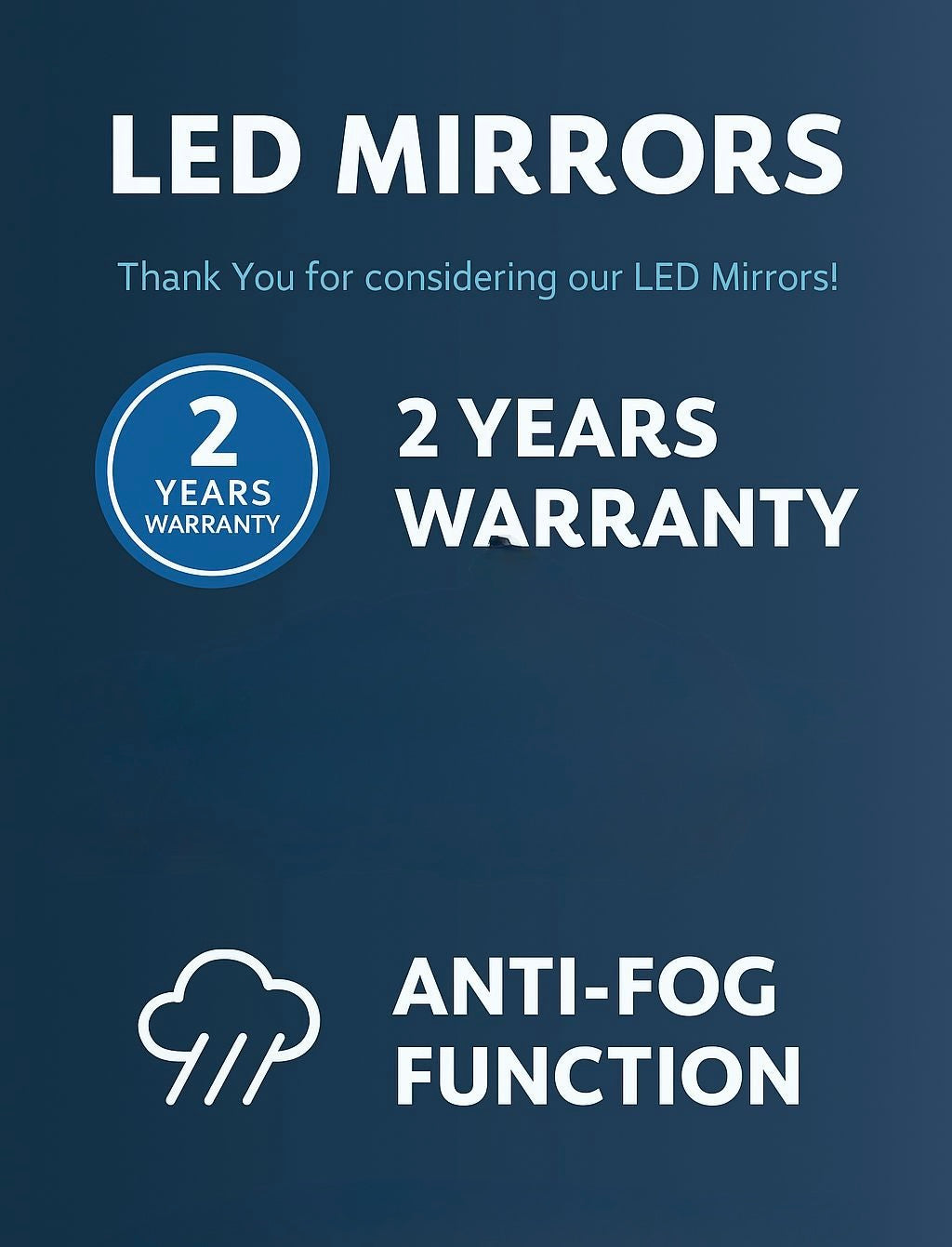 ARCO ROUND LED ANTI FOG MIRROR 700MM DIAMETER