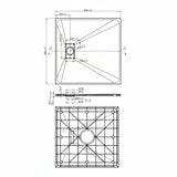 Squared Resin Shower Tray white Slate 900 × 900