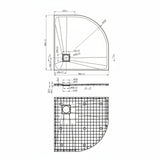 Resin Quadrant Shower Tray anti slip 900 × 900