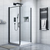 Marino Pivot Door Shower Enclosure Matte Black 900 x 900