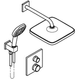 Grohe GrohTherm THM Square Concealed 2 Function Shower System 250