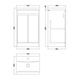 nuie Havana Autumn Oak 2 Door Floor Standing Vanity Unit With Mid-Edge Basin