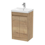 nuie Havana Autumn Oak 2 Door Floor Standing Vanity Unit With Thin-Edge Basin