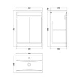 nuie Havana Autumn Oak 2 Door Floor Standing Vanity Unit With Mid-Edge Basin