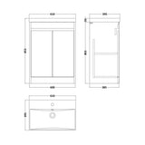 nuie Havana Autumn Oak 2 Door Floor Standing Vanity Unit With Thin-Edge Basin