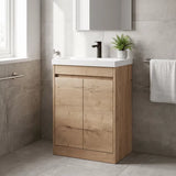nuie Havana Autumn Oak 2 Door Floor Standing Vanity Unit With Thin-Edge Basin