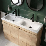 nuie Havana 1200mm Autumn Oak 4 Door Floor Standing Vanity Unit With Ceramic Basin