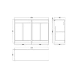 nuie Havana 1200mm Autumn Oak 4 Door Floor Standing Vanity Unit With Carrera Marble Worktop