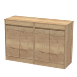 nuie Havana 1200mm Autumn Oak 4 Door Floor Standing Vanity Unit With Co-ordinating Worktop