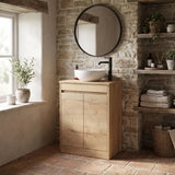 nuie Havana 600mm Autumn Oak 2 Door Floor Standing Vanity Unit With Co-ordinating Worktop