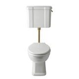 nuie lux Hunton Traditional Low Level Brushed Brass Toilet With Cistern & Flush Pipe