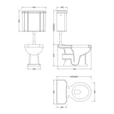nuie lux Hunton Traditional High Level Toilet With Cistern & Flush Pipe