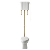 nuie lux Hunton Traditional High Level Brushed Brass Toilet With Cistern & Flush Pipe