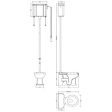 nuie lux Hunton Traditional Low Level Brushed Brass Toilet With Cistern & Flush Pipe