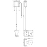 nuie lux Hunton Traditional Low Level Toilet With Cistern & Flush Pipe