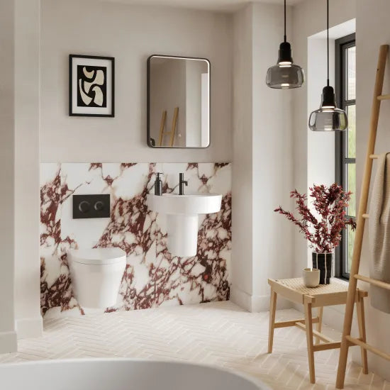 nuie lux Heacham 360mm Wall Hung Pan With Seat