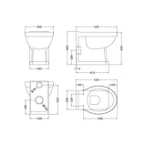 nuie lux Hunton Traditional Back to Wall Toilet Pan