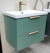 Audrey fluted wall hung vanity unit inc basin 600mm