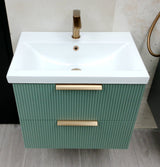 Audrey fluted wall hung vanity unit inc basin 600mm