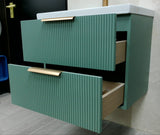 Audrey fluted wall hung vanity unit inc basin 600mm
