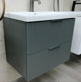 Audrey fluted wall hung vanity unit inc basin 600mm