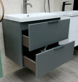 Audrey fluted wall hung vanity unit inc basin 600mm