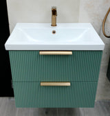 Audrey fluted wall hung vanity unit inc basin 600mm