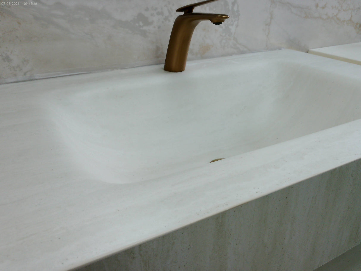 Elsa Stone Beige Wall Hung Vanity Unit 800 mm