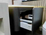 Annie Metallic grey LED wall hung vanity unit inc basin 700mm