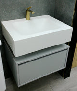 Cindy Dove grey floating wall hung vanity set inc basin 600mm