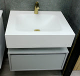 Cindy Dove grey floating wall hung vanity set inc basin 600mm