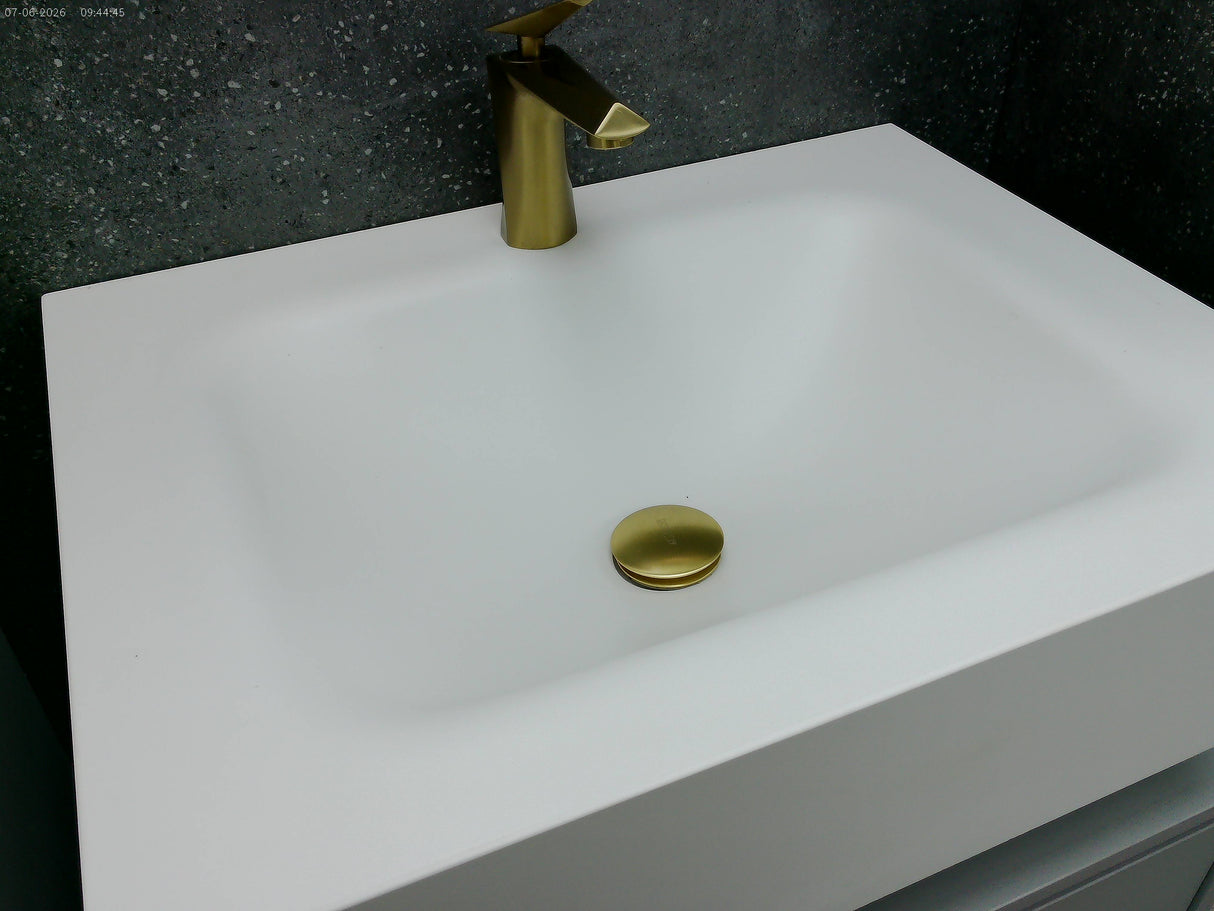 Cindy Dove grey floating wall hung vanity set inc basin 600mm