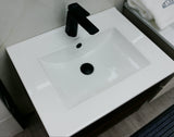 Silka walnut brown wall hung vanity unit inc basin 600mm