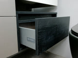 Caroline wood black floating wall hung vanity inc basin 600mm
