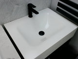 Caroline wood black floating wall hung vanity inc basin 600mm