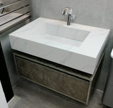 Camilla marble veined grey floating wall hung vanity set 800mm
