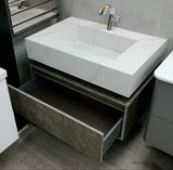 Camilla marble veined grey floating wall hung vanity set 800mm