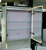 Yora vertical front lit mirror cabinet inc shaver socket 600mm x 700mm